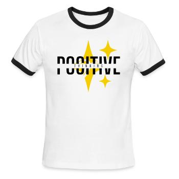 THINKING POSITIVE - Men's Ringer T-Shirt - white/black - Front - Jackson (183cm)