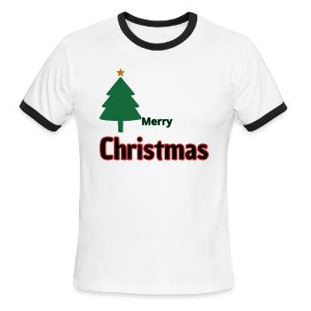 Merry Christmas - Men's Ringer T-Shirt - white/black - Front - Jackson (183cm)