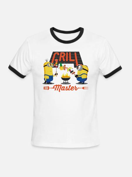 Minions Grill Master - Men's Ringer T-Shirt - white/black
