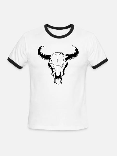 Bull Head - Men's Ringer T-Shirt - white/black