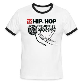Breabeat deejay - Men's Ringer T-Shirt - white/black - Front - Jackson (183cm)