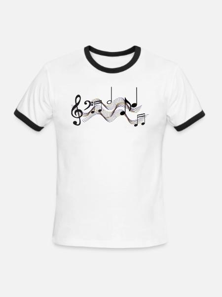 Musical Note - Men's Ringer T-Shirt - white/black