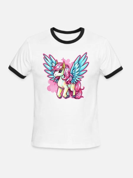 Pegasus - Men's Ringer T-Shirt - white/black