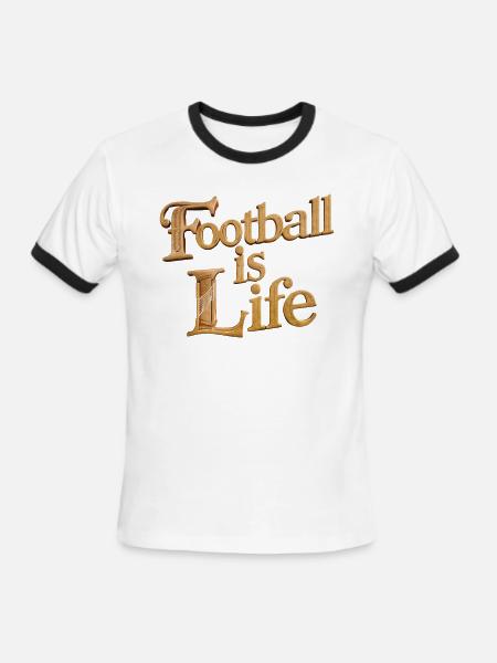 "Football: A Life's Passion" - Men's Ringer T-Shirt - white/black