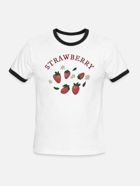 Strawberries - Men's Ringer T-Shirt - white/black