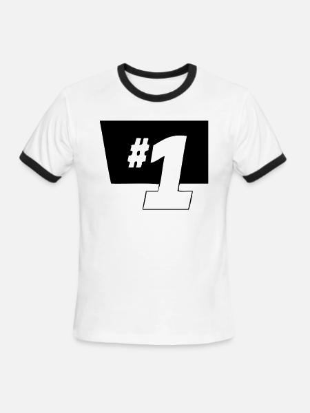 1 - Men's Ringer T-Shirt - white/black
