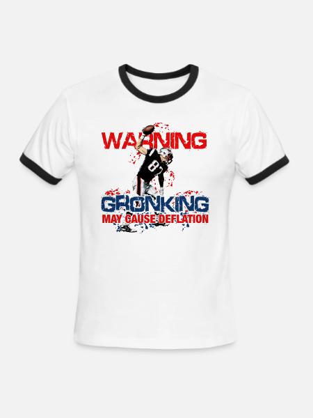 Warning Gronking May Cause Deflation - Men's Ringer T-Shirt - white/black
