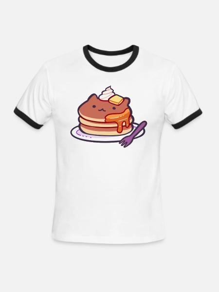 Cat Pancakes - Men's Ringer T-Shirt - white/black