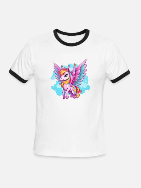 Pegasus - Men's Ringer T-Shirt - white/black