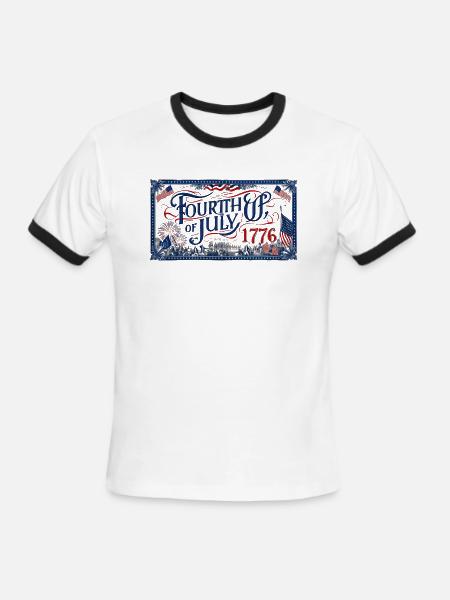 fourth of july - Men's Ringer T-Shirt - white/black