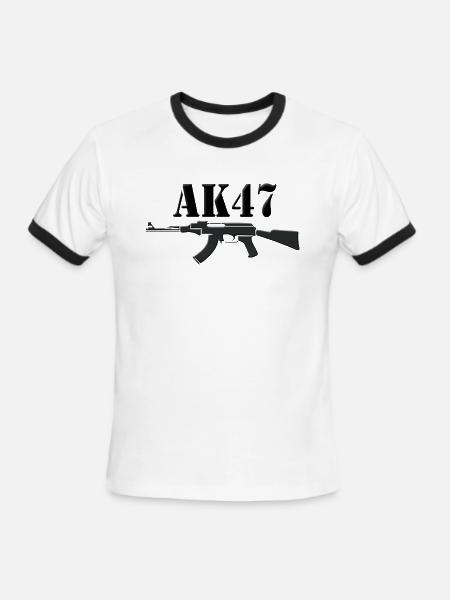 ak47 black - Men's Ringer T-Shirt - white/black
