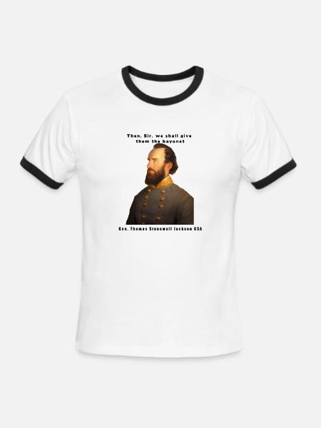 Stonewall Jackson Design - Men's Ringer T-Shirt - white/black