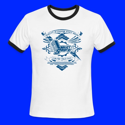 Vintage Leet Sauce Studios Crest Blue - Men's Ringer T-Shirt
