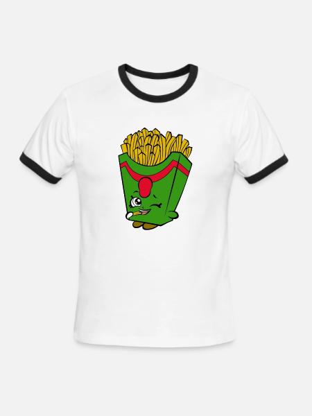 French fries - Men's Ringer T-Shirt - white/black