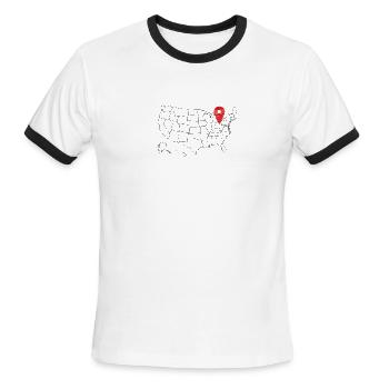 Cordinates of Ohio - Men's Ringer T-Shirt - white/black - Front - Jackson (183cm)