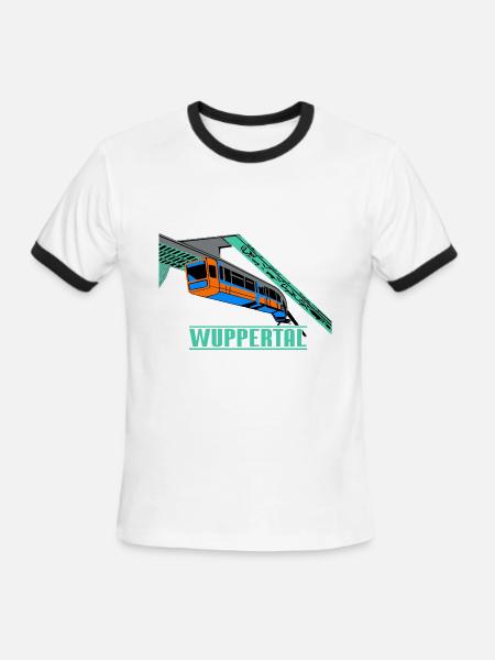 Wuppertal Schwebebahn - Men's Ringer T-Shirt - white/black