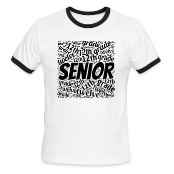 Senior - Men's Ringer T-Shirt - white/black - Front - Jackson (183cm)