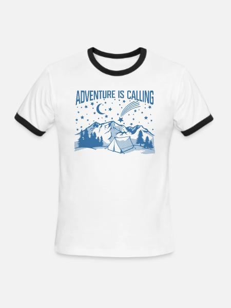 Adventure is calling. - Men's Ringer T-Shirt - white/black