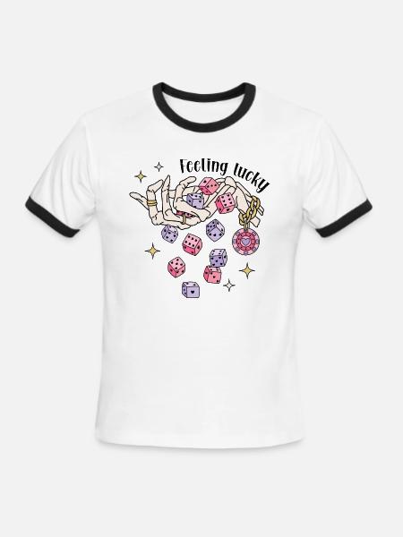 Feeling Lucky - Men's Ringer T-Shirt - white/black
