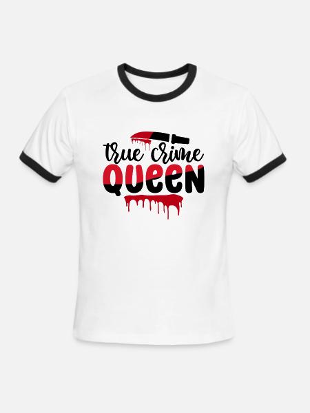True Crime Queen - Men's Ringer T-Shirt - white/black