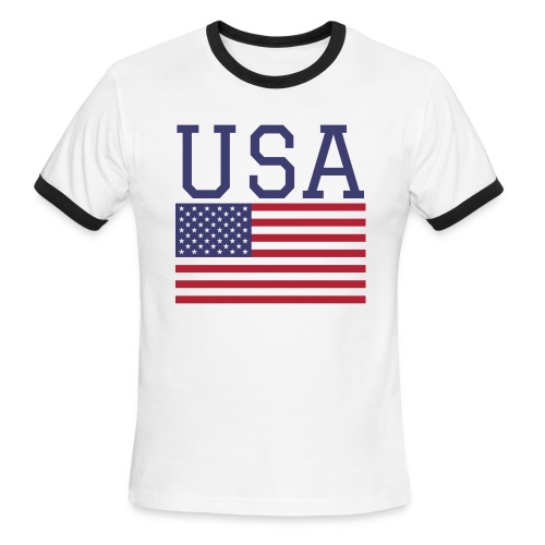 USA American Flag - Fourth of July Everyday - Men's Ringer T-Shirt