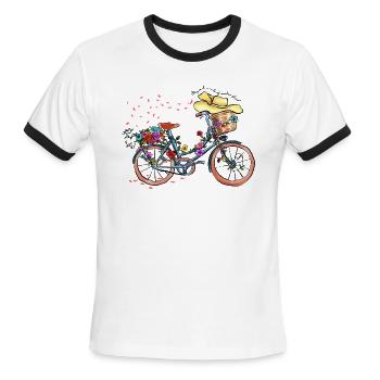 Floral Market open daily seeds stems blooms - Men's Ringer T-Shirt - white/black - Front - Jackson (183cm)