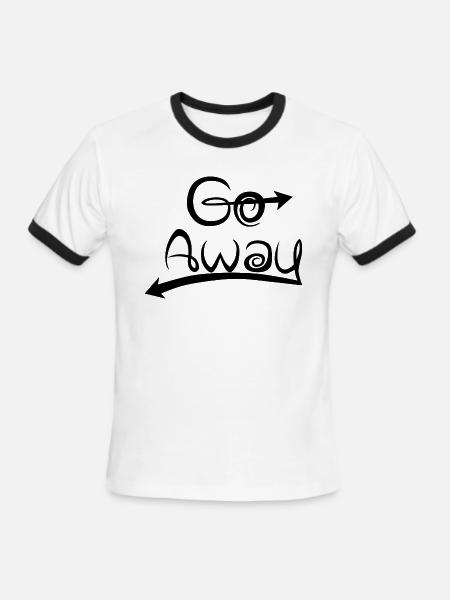 Go Away - Men's Ringer T-Shirt - white/black
