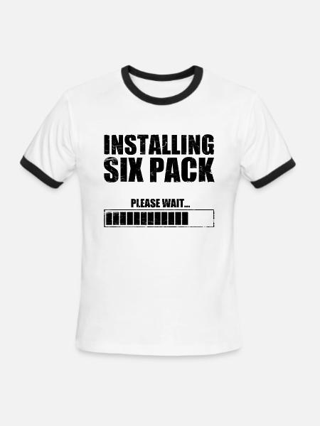 installing_sixpack - Men's Ringer T-Shirt - white/black