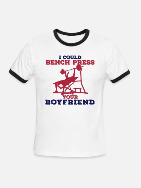 Bench Press - Men's Ringer T-Shirt - white/black