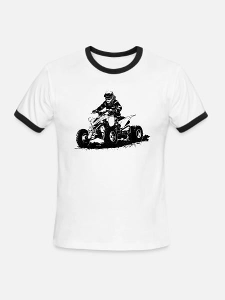 ATV - Quad - Motocross - Men's Ringer T-Shirt - white/black