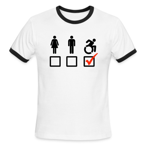 A wheelchair user is also suitable - Men's Ringer T-Shirt