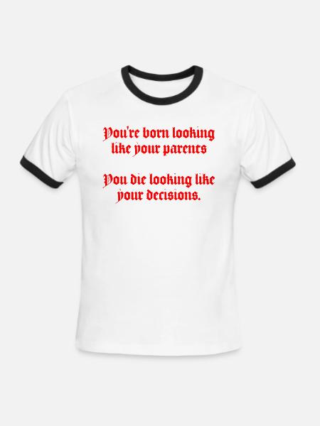 You're Born Looking Like Your Parents Funny Red - Men's Ringer T-Shirt - white/black
