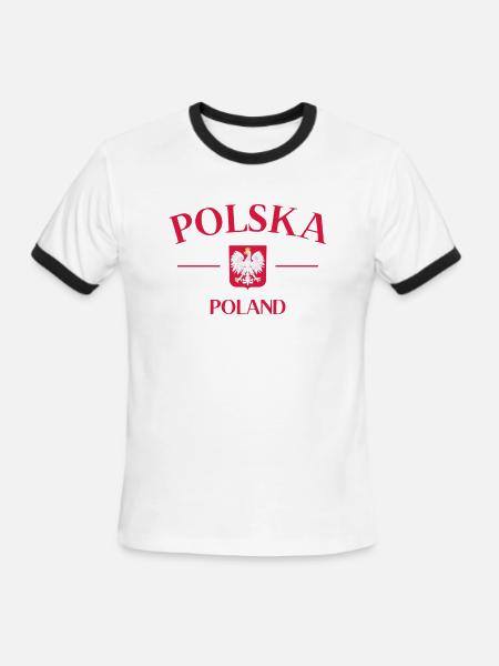 POLAND - Men's Ringer T-Shirt - white/black