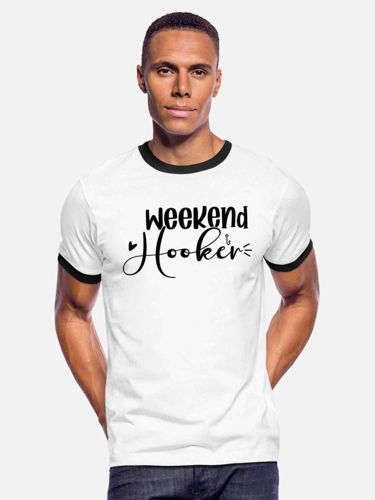 Weekend Hooker - Men's Ringer T-Shirt - white/black - Front - Jackson (183cm)