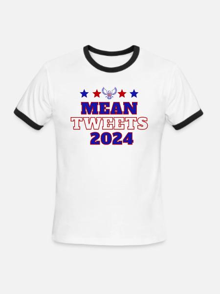 Mean Tweets 2024 10 - Men's Ringer T-Shirt - white/black