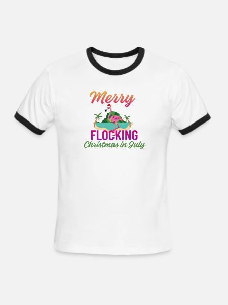 Christmas in July - Men's Ringer T-Shirt - white/black
