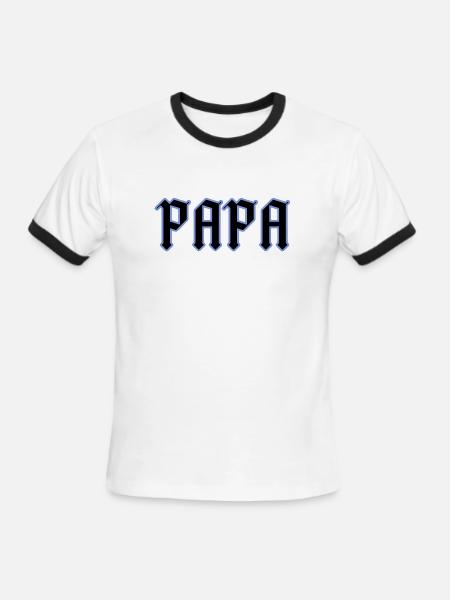 PAPA - Men's Ringer T-Shirt - white/black