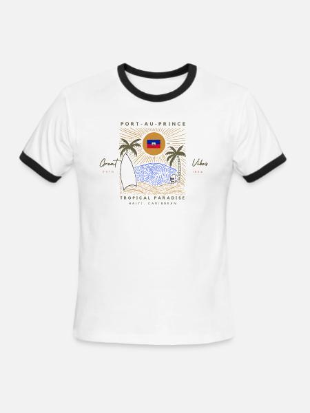 Port-au-Prince, Haiti - Men's Ringer T-Shirt - white/black