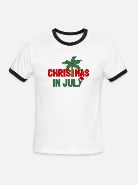 CHRISTMAS IN JULY - Men's Ringer T-Shirt - white/black