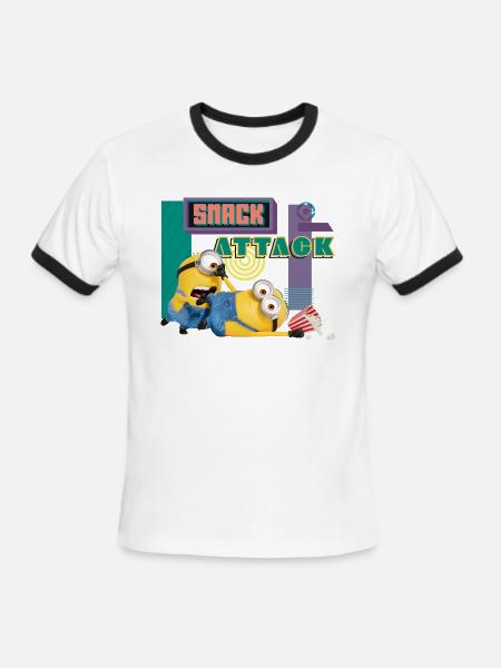Minions Snack Attack - Men's Ringer T-Shirt - white/black