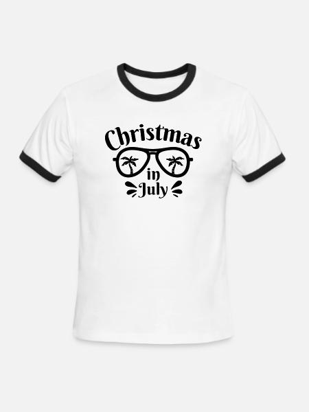 Christmas in July - Men's Ringer T-Shirt - white/black