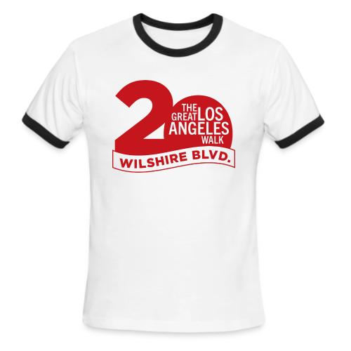The Great Los Angeles Walk 2025 (20th Anniv.-Red) - Men's Ringer T-Shirt
