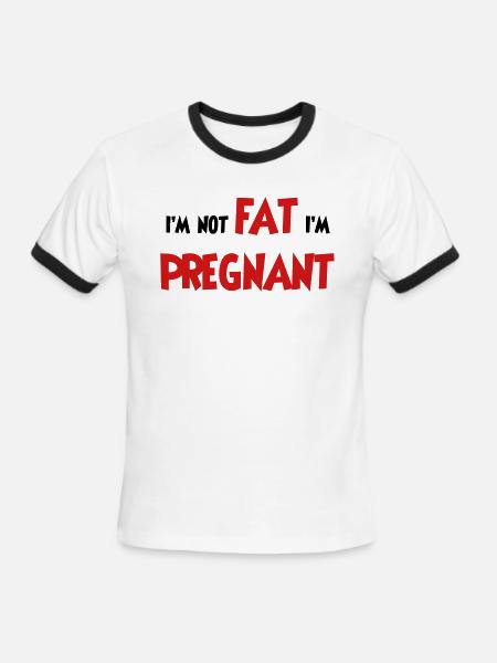 I'm not fat, I'm pregnant - Men's Ringer T-Shirt - white/black