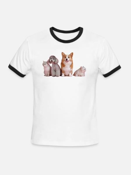 Love Puppy - Men's Ringer T-Shirt - white/black