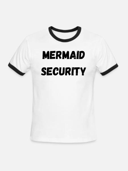 MERMAID SECURITY - Men's Ringer T-Shirt - white/black