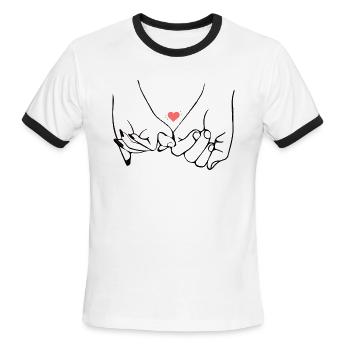 Couple Love - Men's Ringer T-Shirt - white/black - Front - Jackson (183cm)