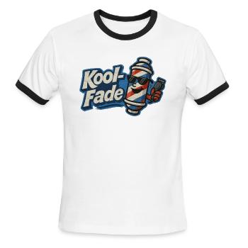 KOOL FADE LOGO HAT - Men's Ringer T-Shirt - white/black - Front - Jackson (183cm)