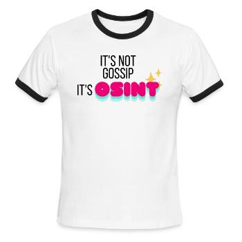 It's Not Gossip, It's OSINT - Men's Ringer T-Shirt - white/black - Front - Jackson (183cm)