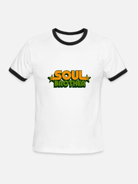 soul brother - Men's Ringer T-Shirt - white/black