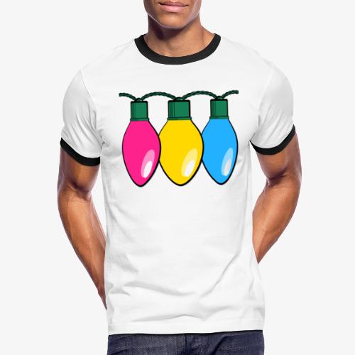 Pansexual Pride Christmas Lights - Men's Ringer T-Shirt